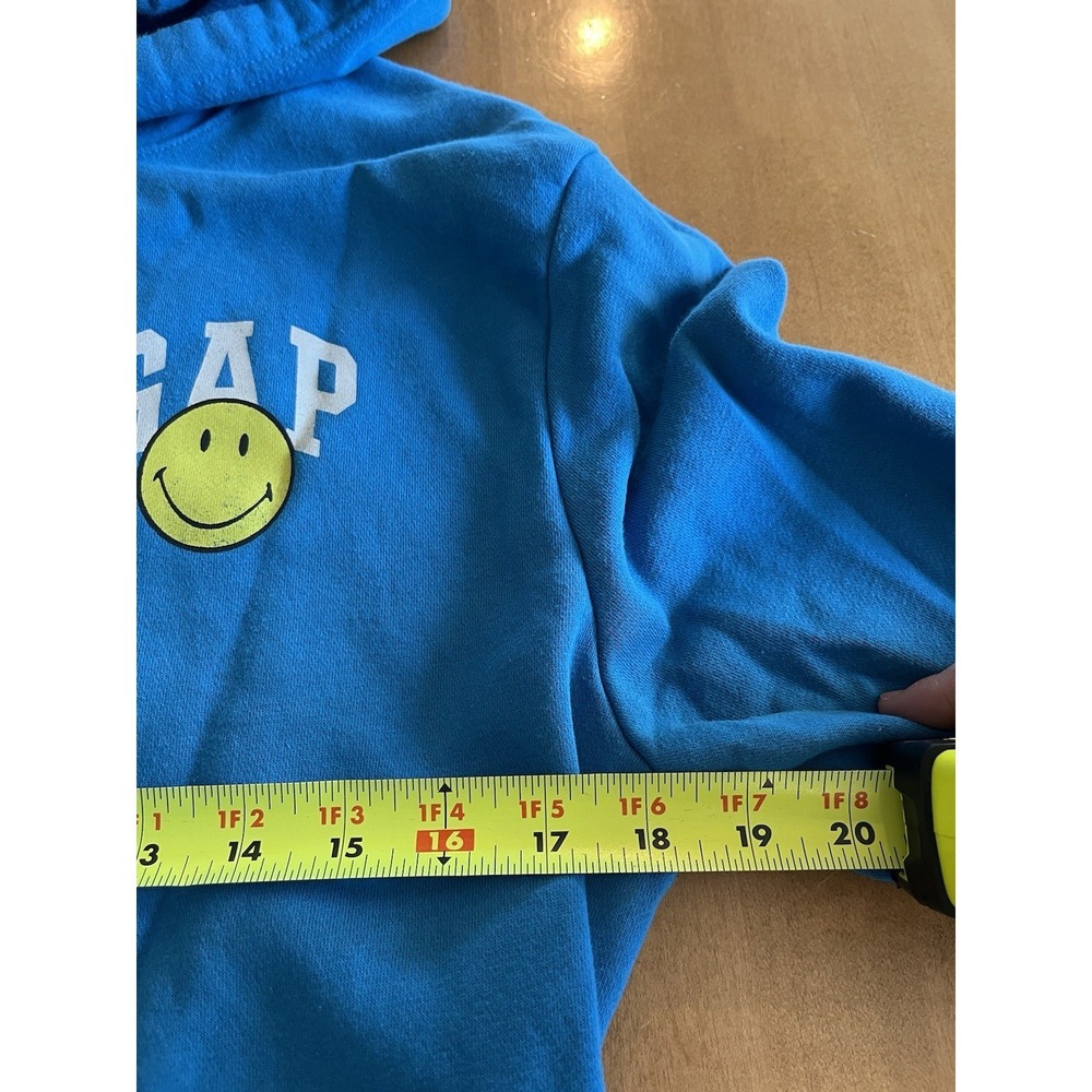 GAP x Smiley Vintage Soft Logo Hoodie Blue Sz M Medium Limited Edition - Picture 7 of 10
